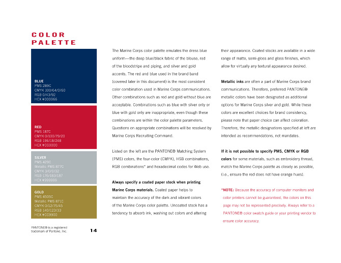 Marine Corps Color Codes
